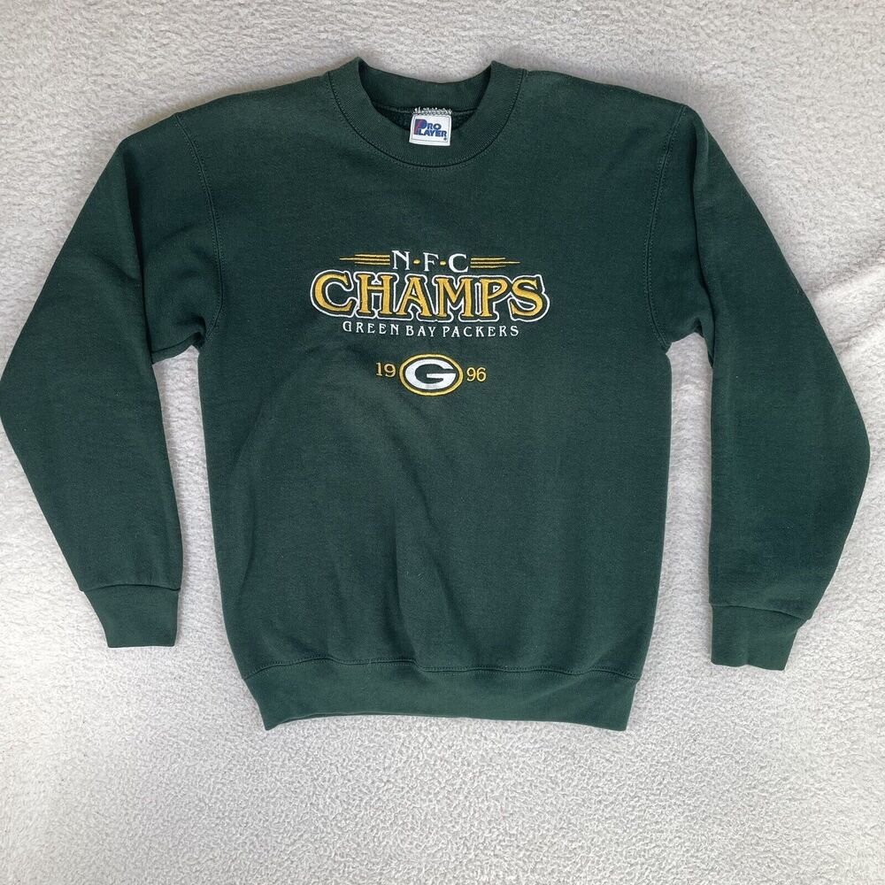 VTG Packers Pro Player Sweatshirt Boys 18/20 USA Made Crewneck NFC 1996